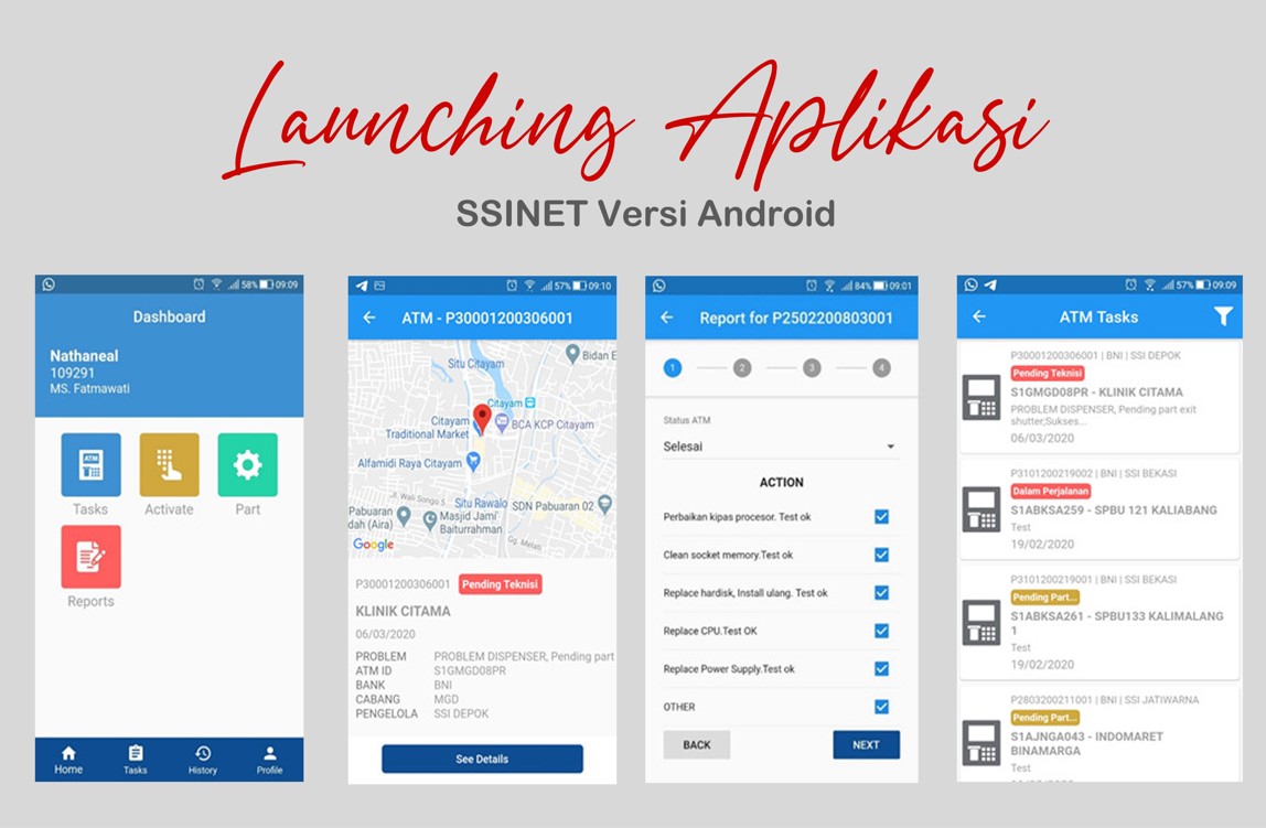 Lauching Aplikasi SSI ATM MOBILE Apps (SSINET versi Android) Khusus Teknisi Manage Service (SLM)